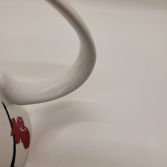 222 Fifth Mia Blossom Red Porcelain Fine Tall Coffee Mug Cup - Picture 6 of 10